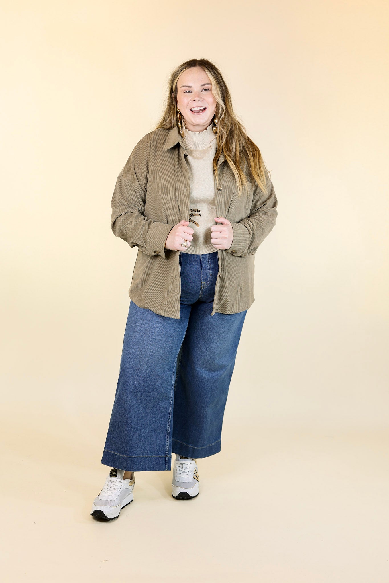 Premium Olive Green Corduroy Shacket – Ultimate Comfort & Style