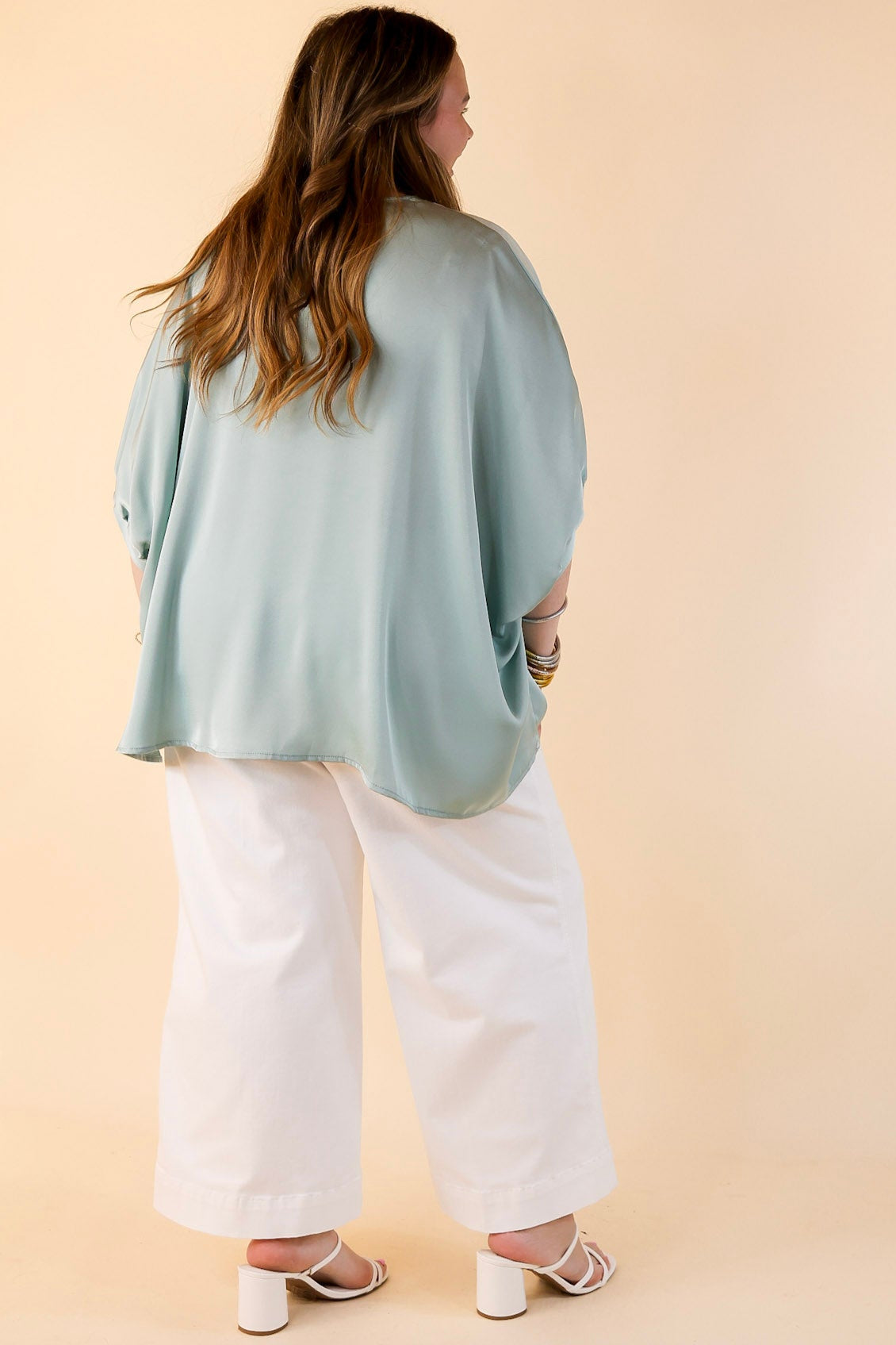 Premium Oversized Half Sleeve Blouse in Mint Blue | Ultimate Everyday Chic