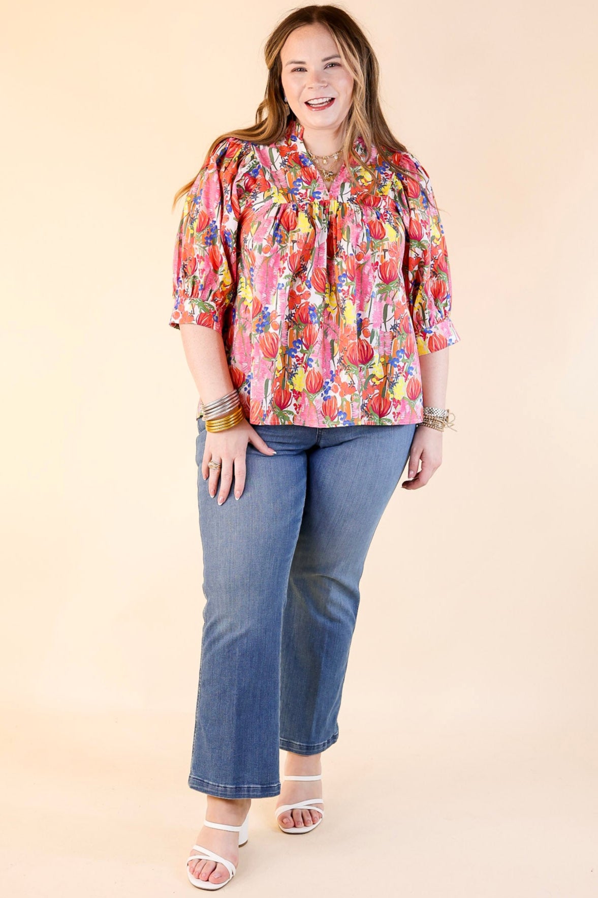 Premium Blissful Bloom Floral Print Top with Puff Sleeves - Ultimate Spring Style