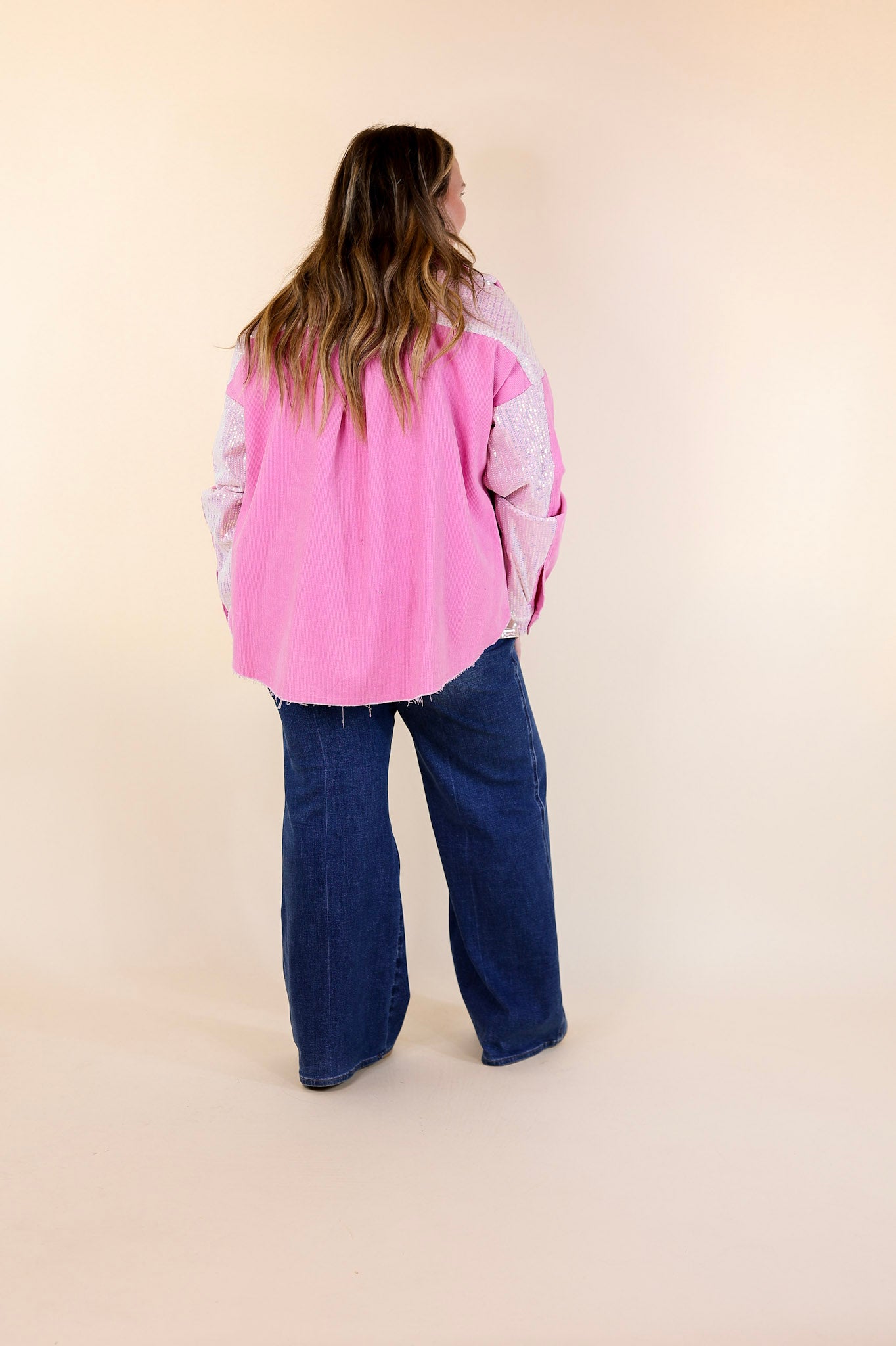 Ultimate Pink Sequin Jacket - Premium Button-Up Style