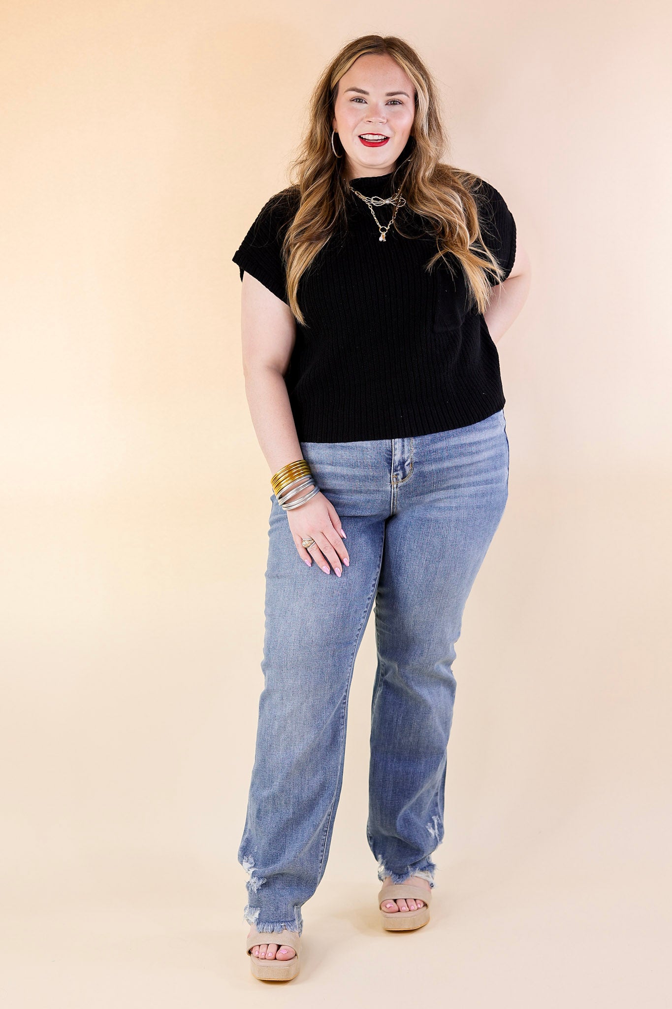 Judy Blue | Premium High Waisted Straight Leg Jeans with Destroyed Hem - Ultimate Comfort for Weekend Adventures