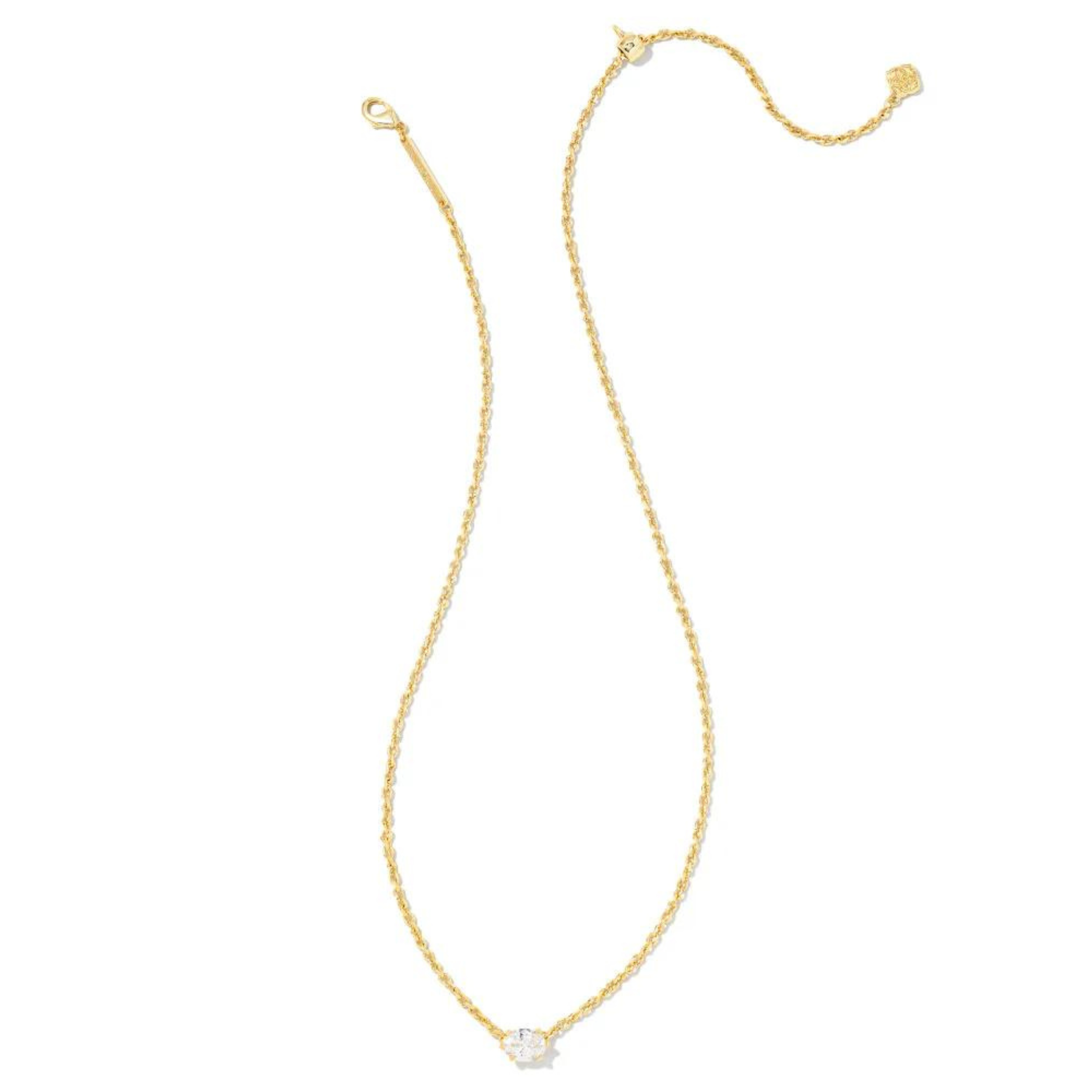 Kendra Scott | Premium Cailin Gold Pendant Necklace with White Crystal - Timeless Elegance