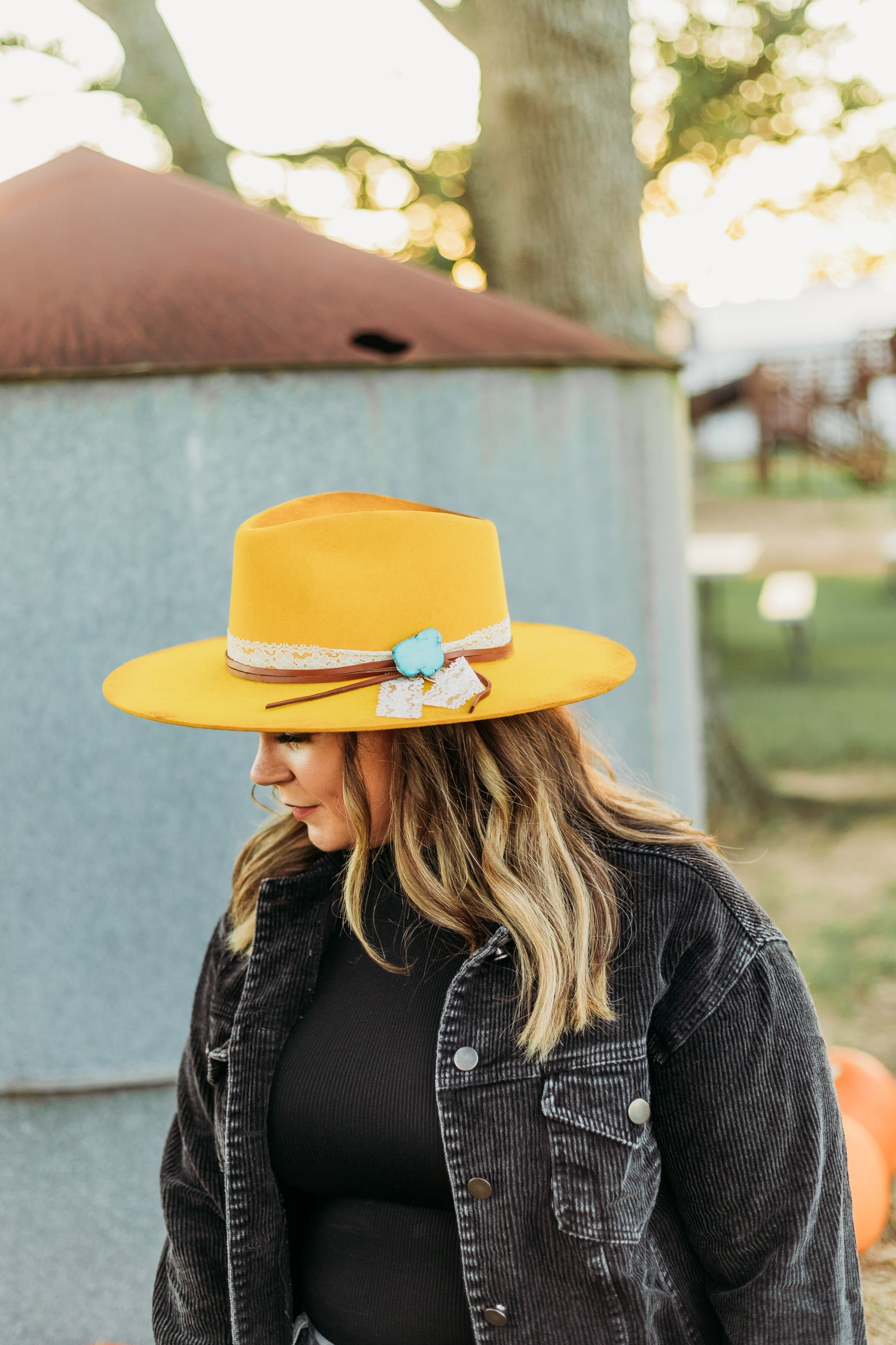 Charlie 1 Horse | Premium Smoke Show Wool Felt Hat with Leather & Lace Band, Turquoise Slab