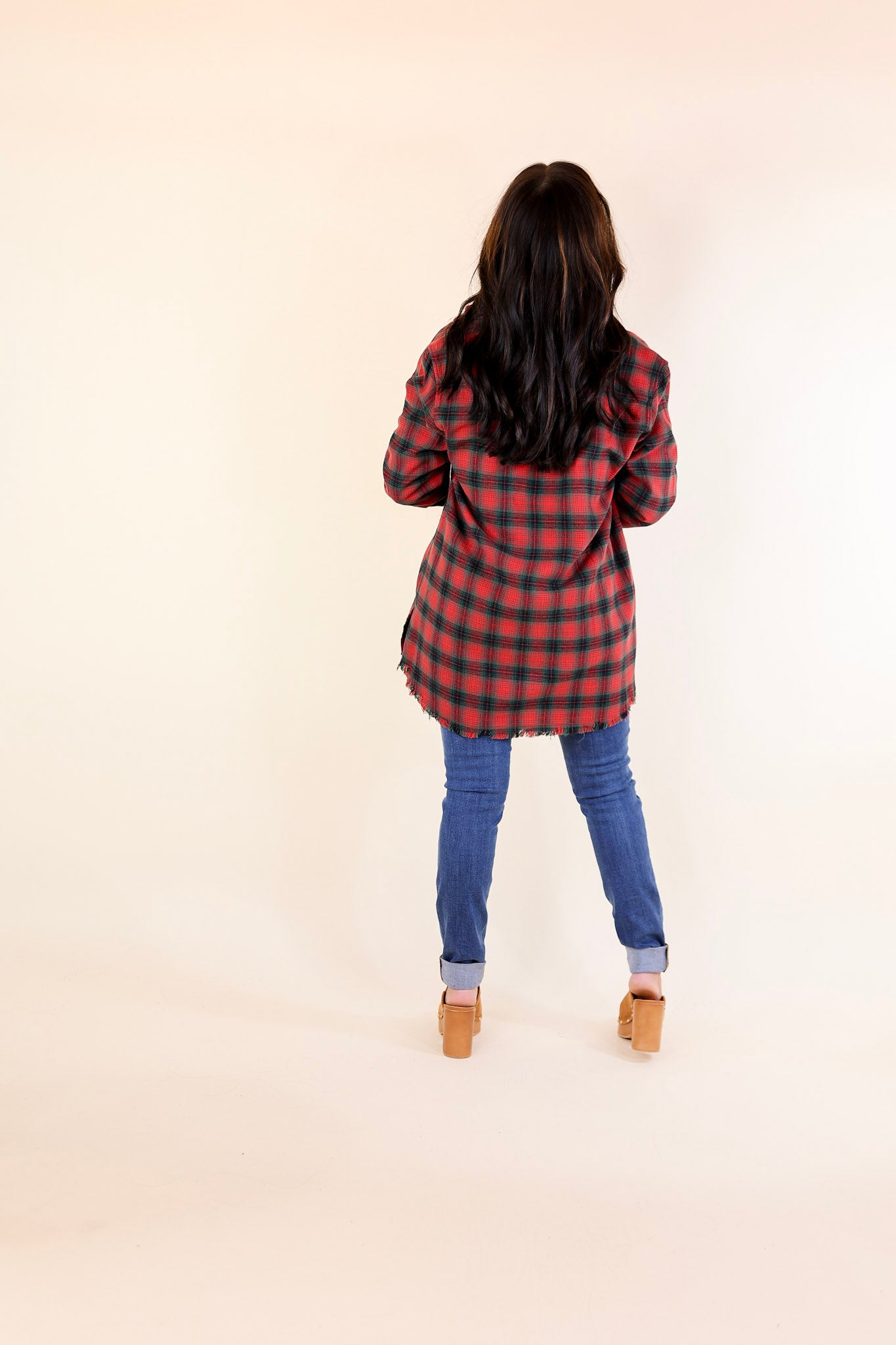Premium Holiday Plaid Flannel Shirt - Red & Green Long Sleeve Button-Up