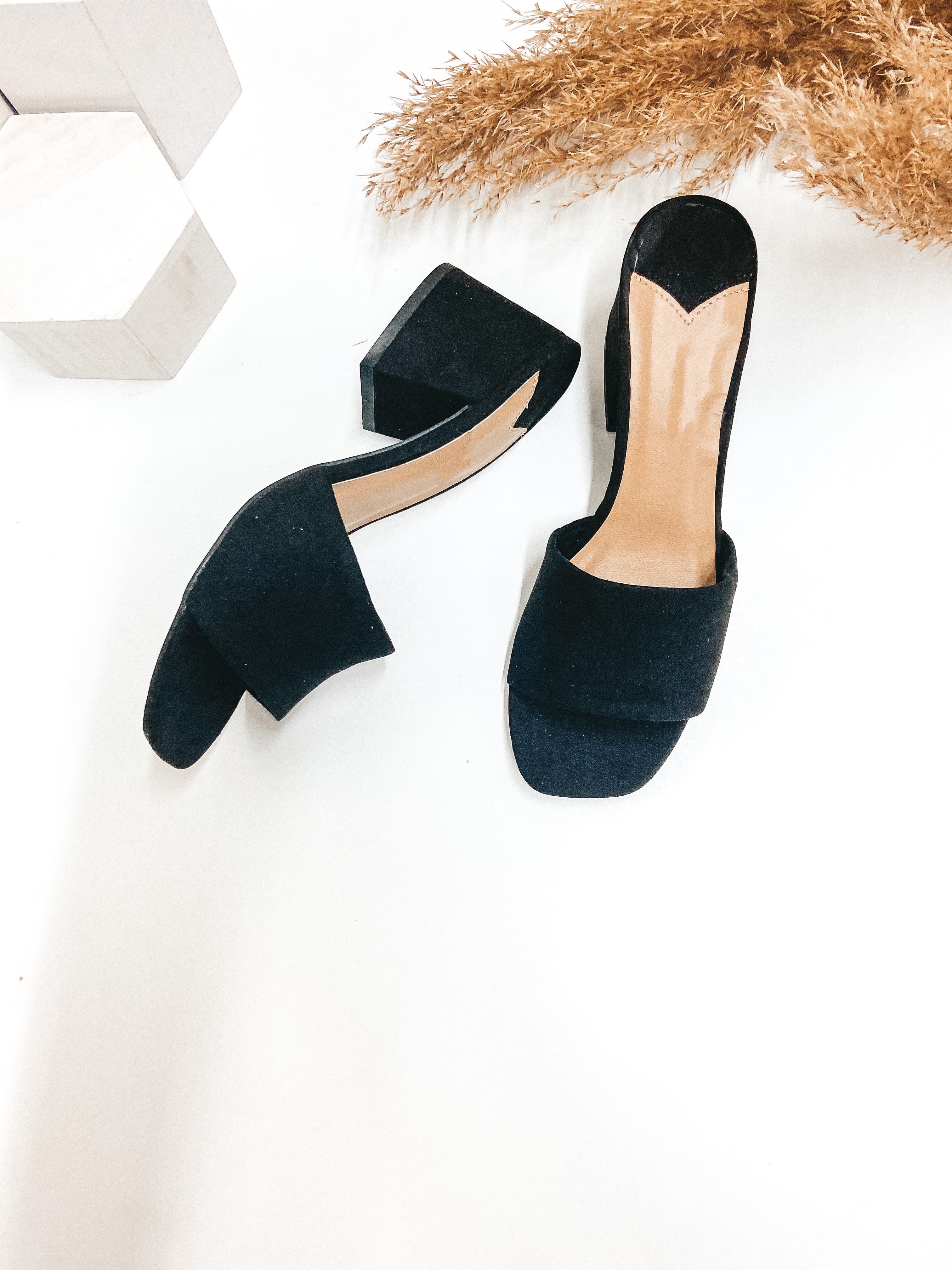 Premium Black Suede Mini Block Heels - Ultimate Style Upgrade