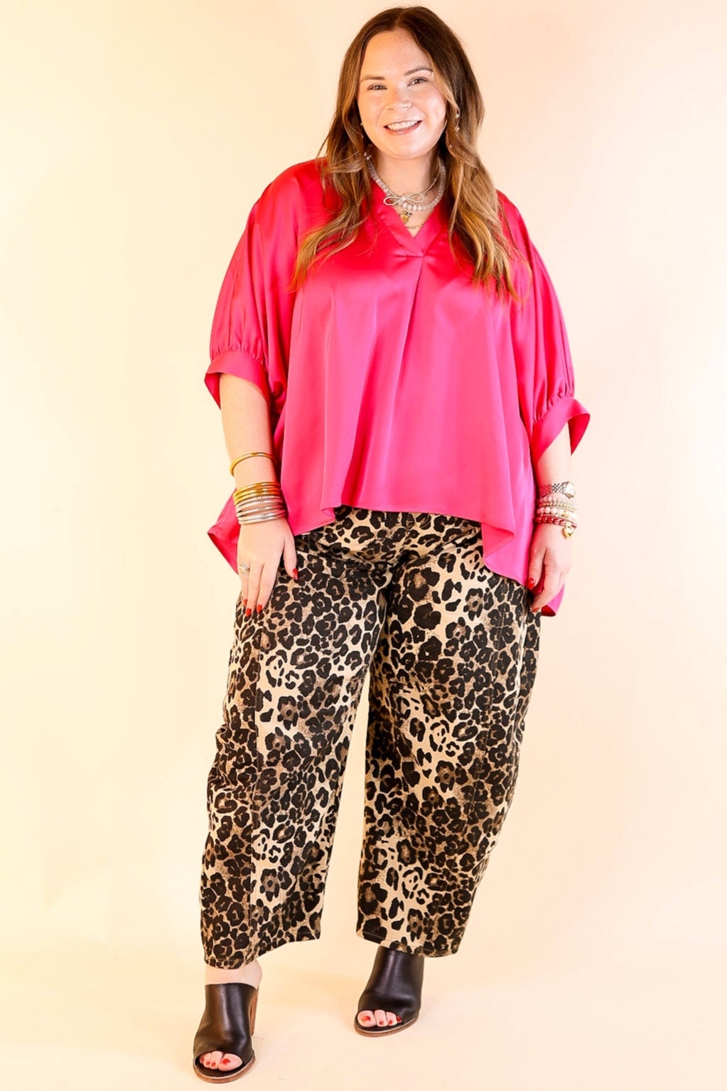 Ultimate Chic Oversized Blouse - Fuchsia Pink