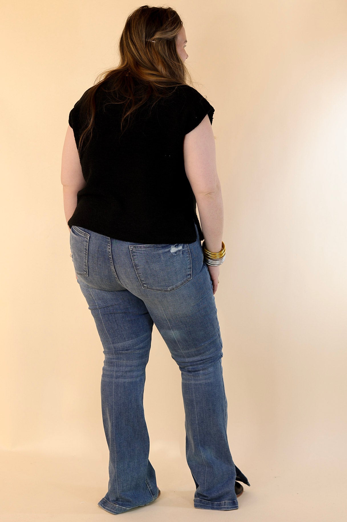 Judy Blue | Ultimate Tummy Control High Waisted Slim Bootcut Jeans with Side Slit - Vintage Medium Wash