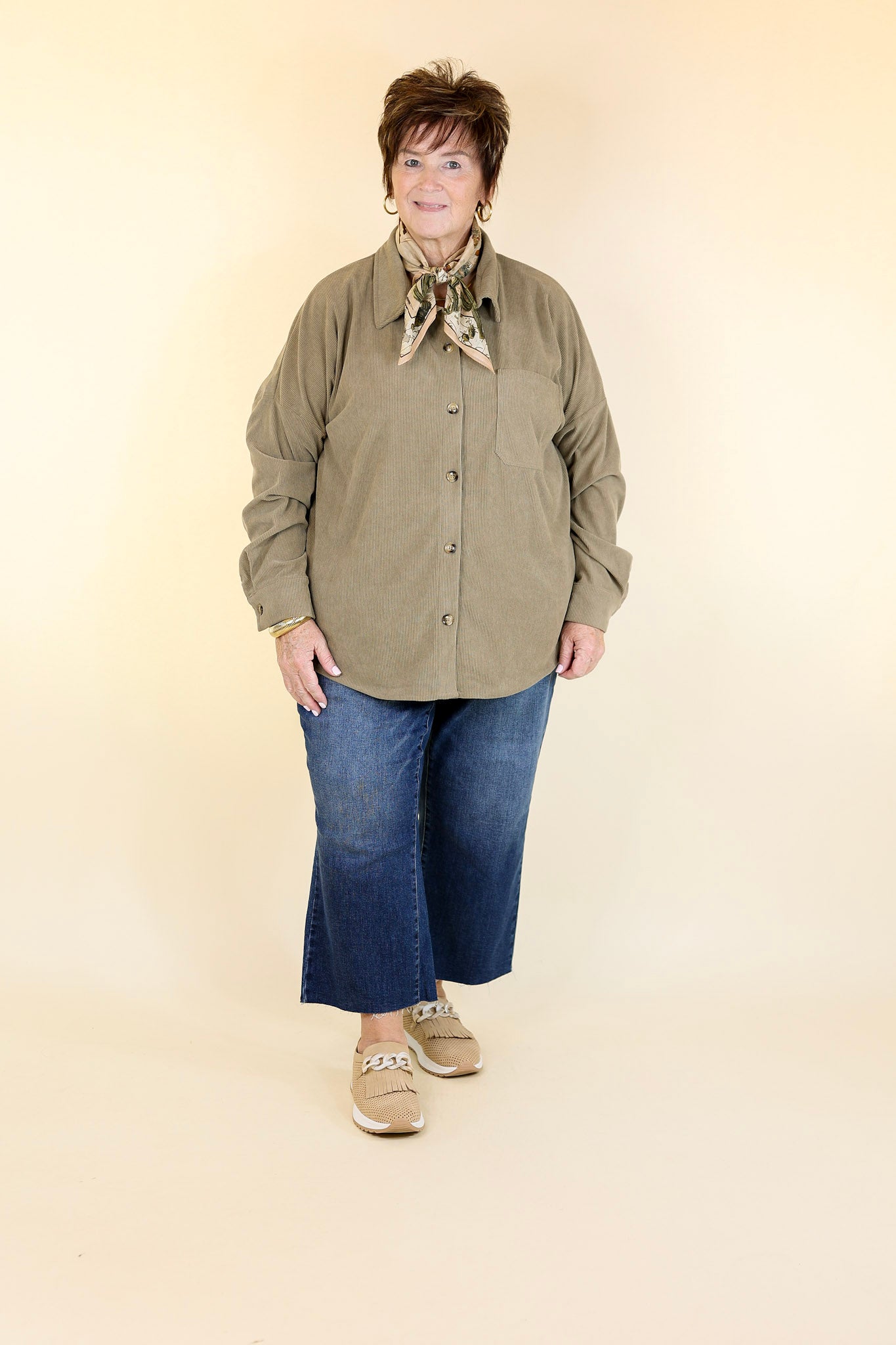 Premium Olive Green Corduroy Shacket – Ultimate Comfort & Style