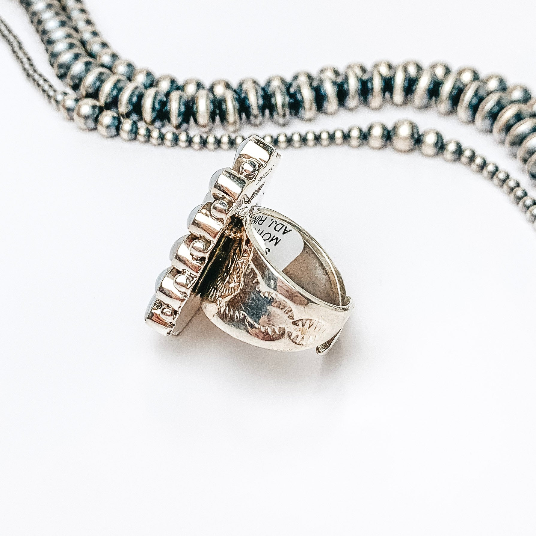 HaDa Collection | Premium Sterling Silver Long Oval Mother of Pearl Cluster Ring