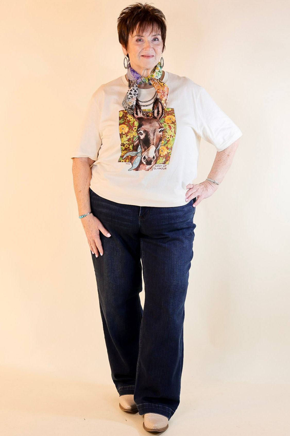 Premium Desert Donkey Graphic Tee | Western Style Short Sleeve by XOXO Art & Co