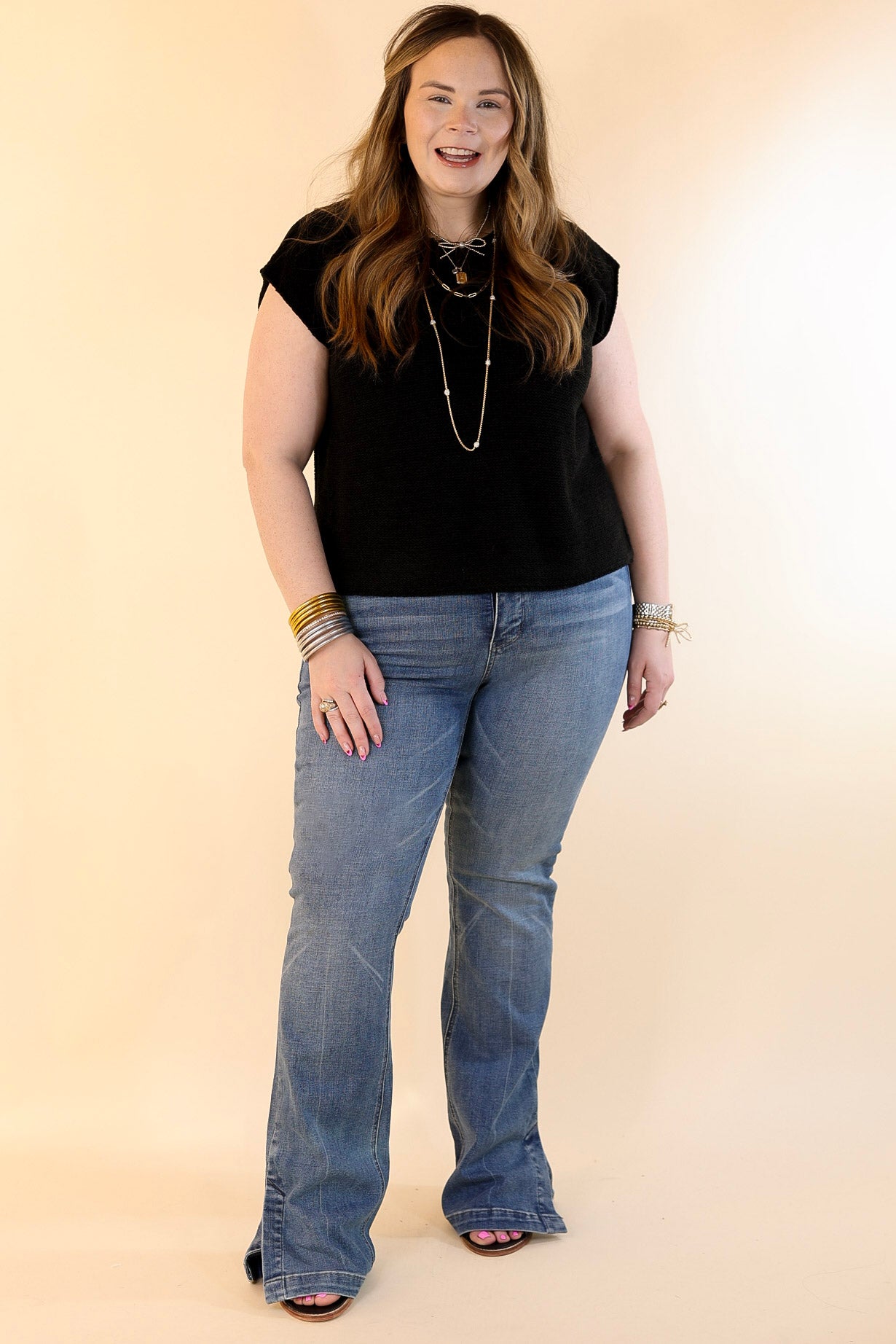 Judy Blue | Ultimate Tummy Control High Waisted Slim Bootcut Jeans with Side Slit - Vintage Medium Wash