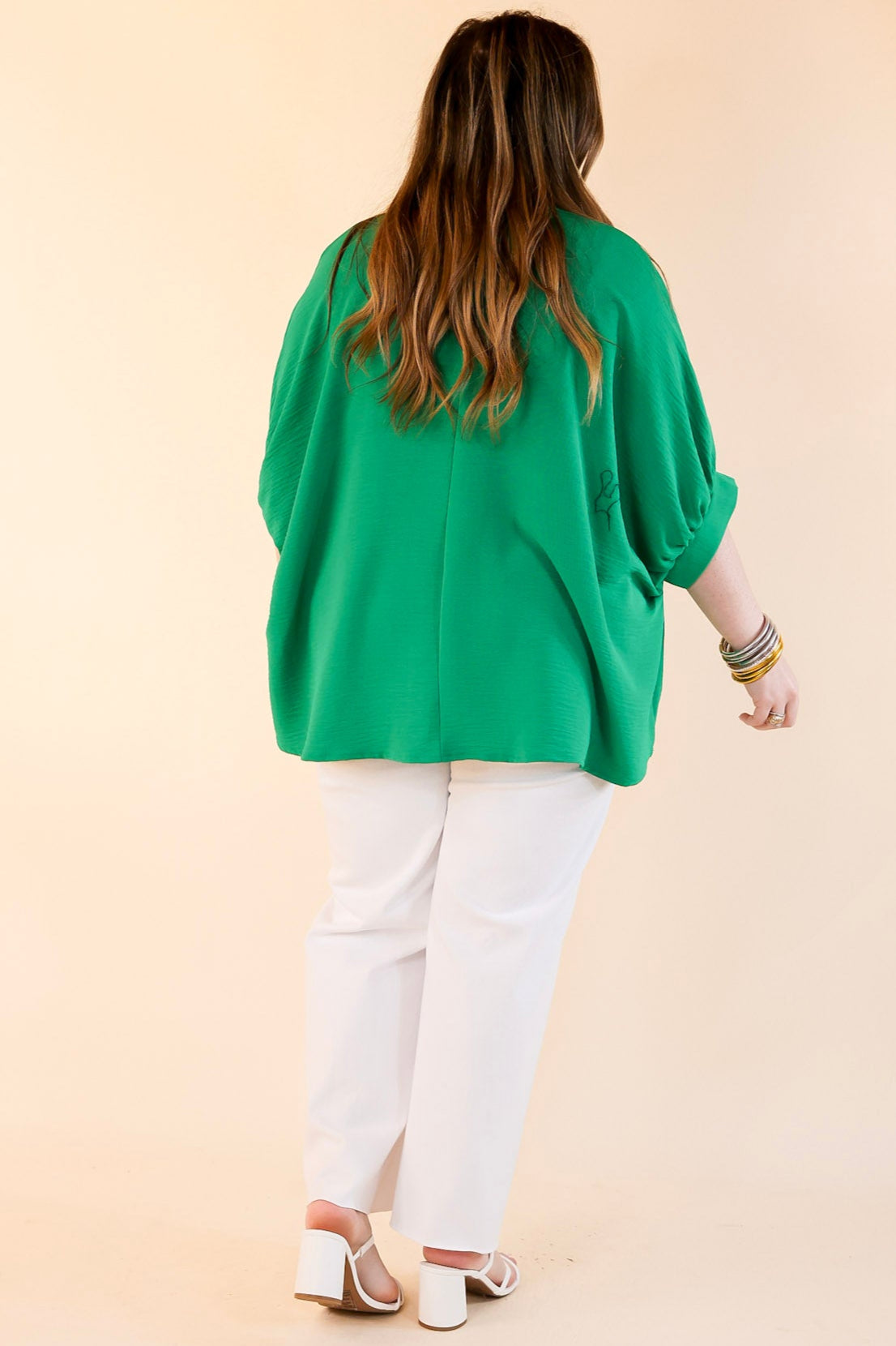 Premium V-Neck Half-Sleeve Top in Kelly Green - Ultimate Wardrobe Essential