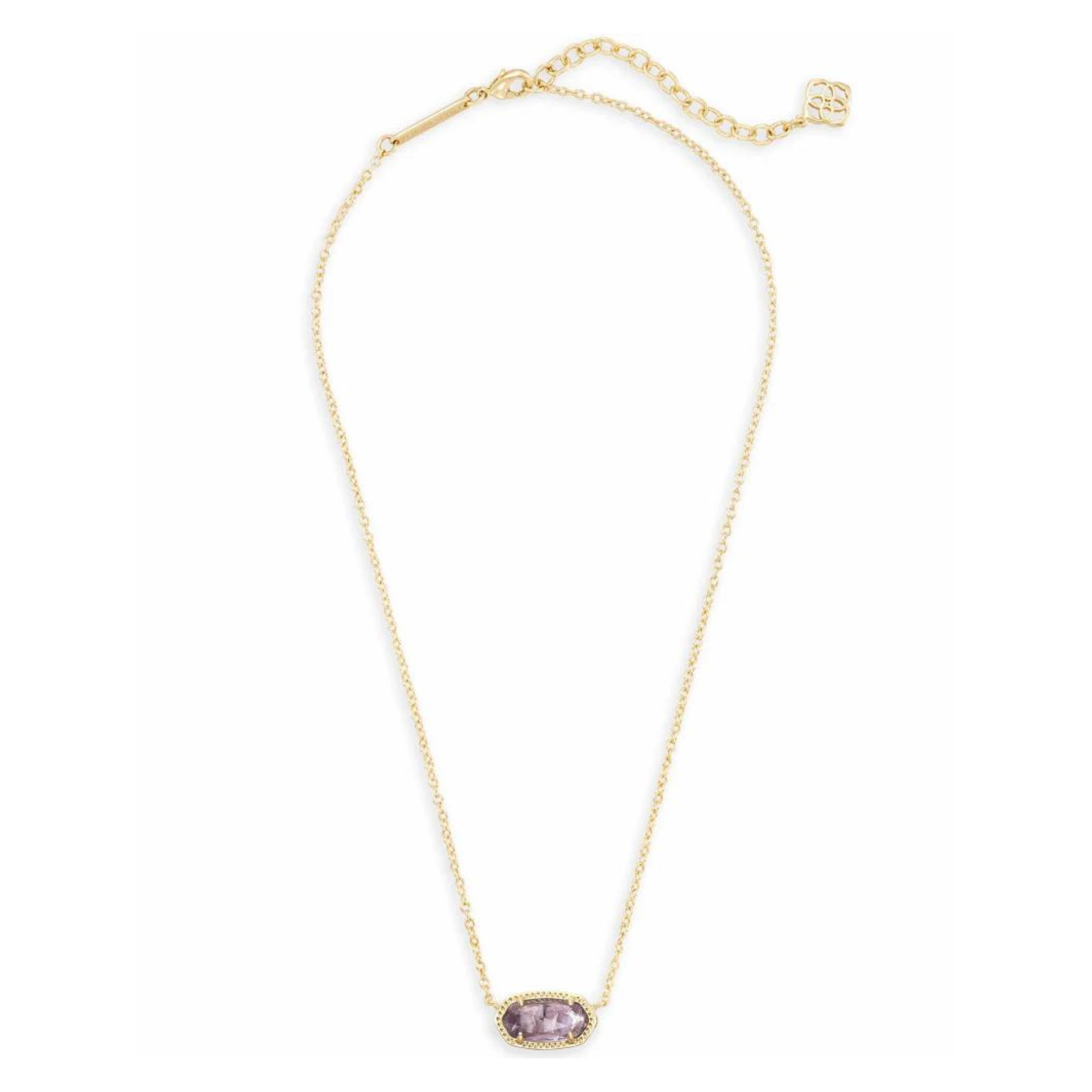 Premium Kendra Scott Elisa Gold Pendant Necklace | Purple Amethyst Elegance