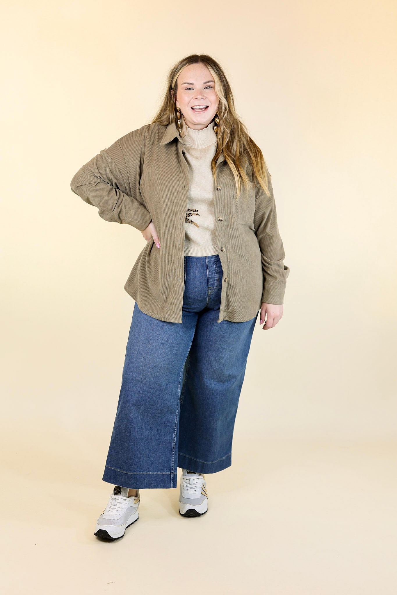 Premium Olive Green Corduroy Shacket – Ultimate Comfort & Style