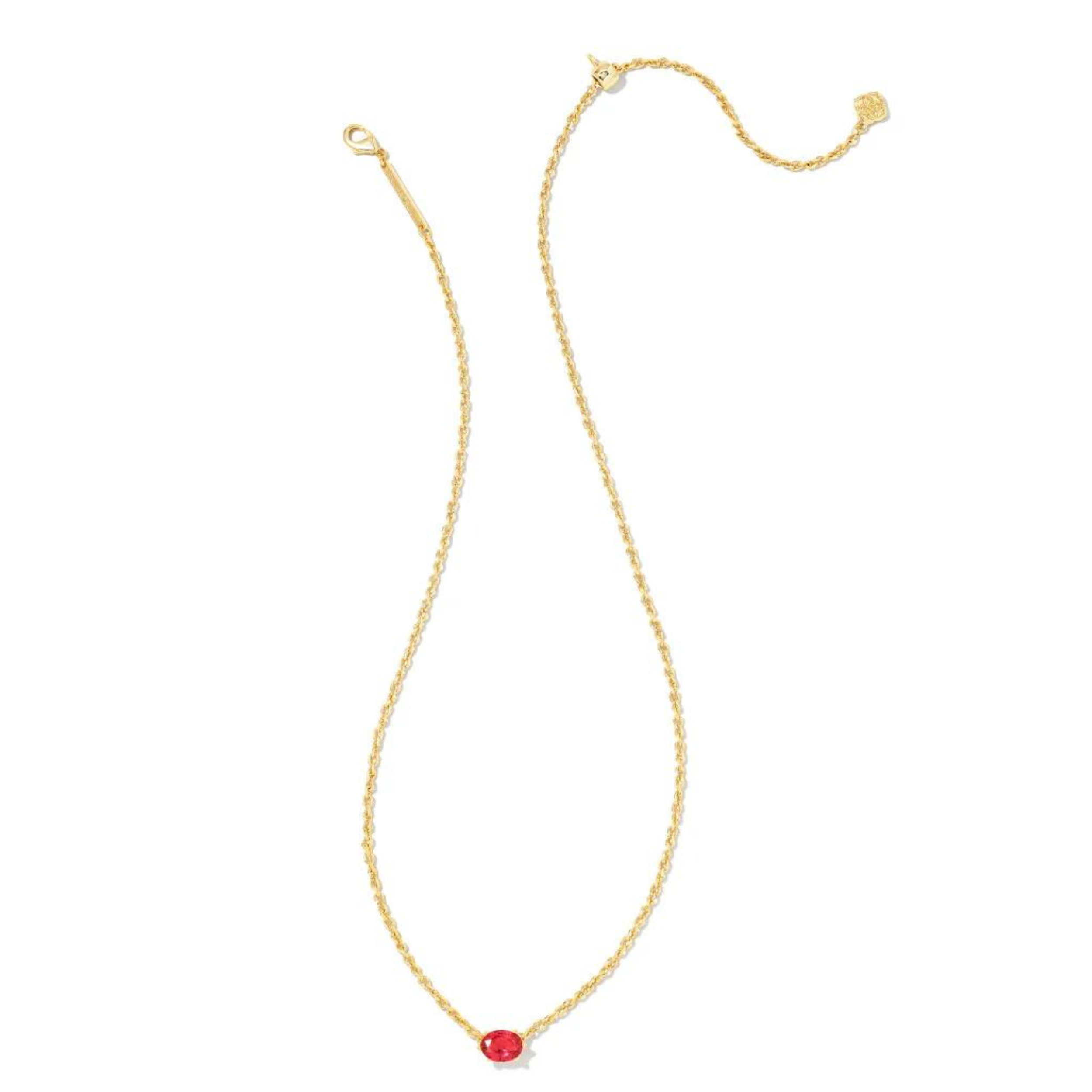 Premium Kendra Scott Cailin Gold Pendant Necklace with Red Crystal | Timeless Elegance