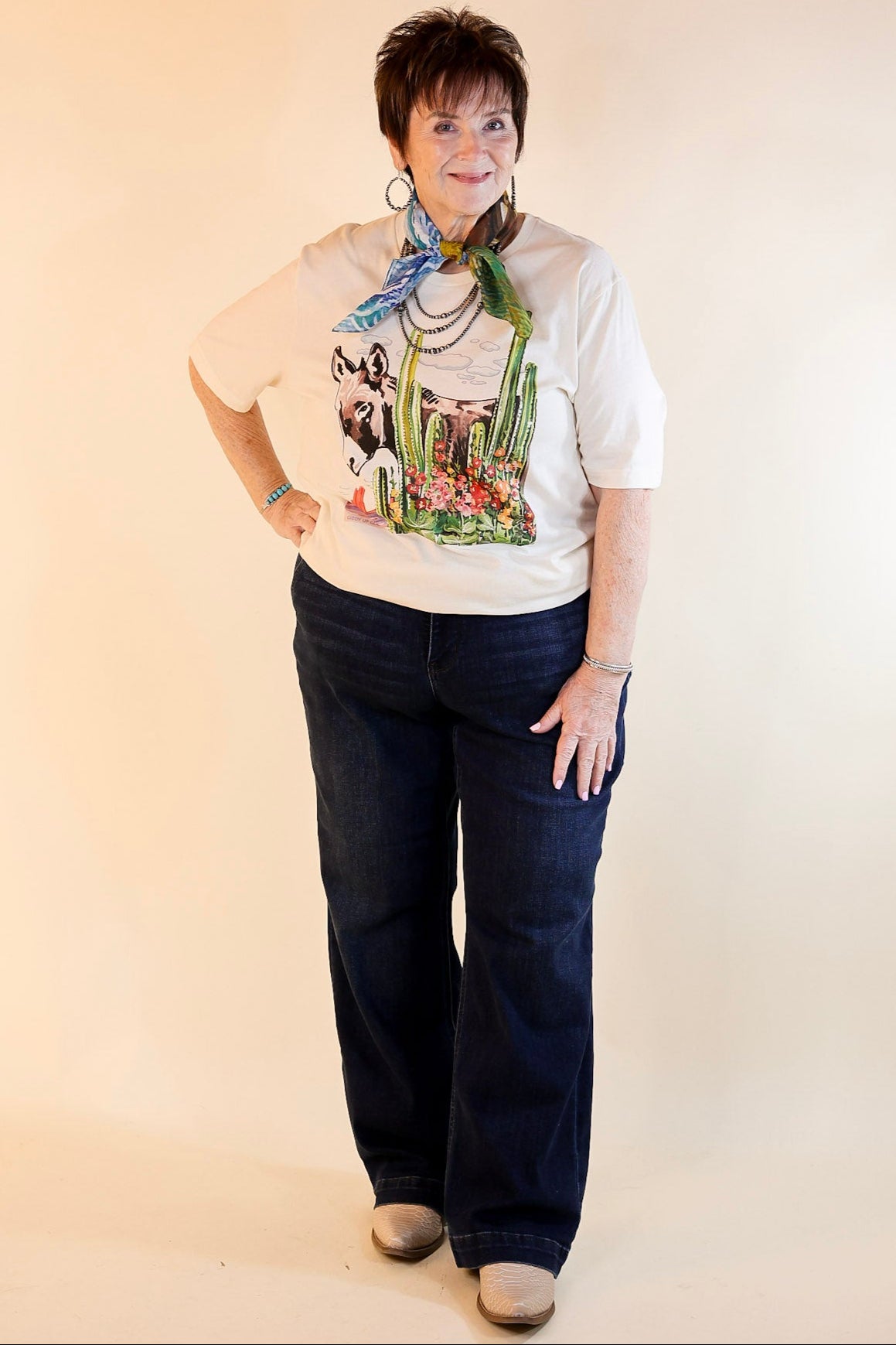 Premium Desert Donkey Graphic Tee | Western Style Short Sleeve by XOXO Art & Co