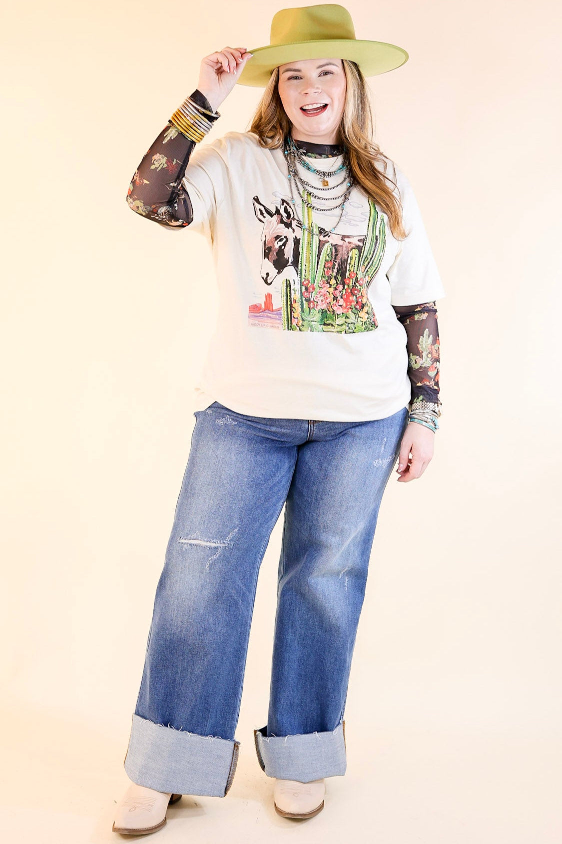 Premium Desert Donkey Graphic Tee | Western Style Short Sleeve by XOXO Art & Co