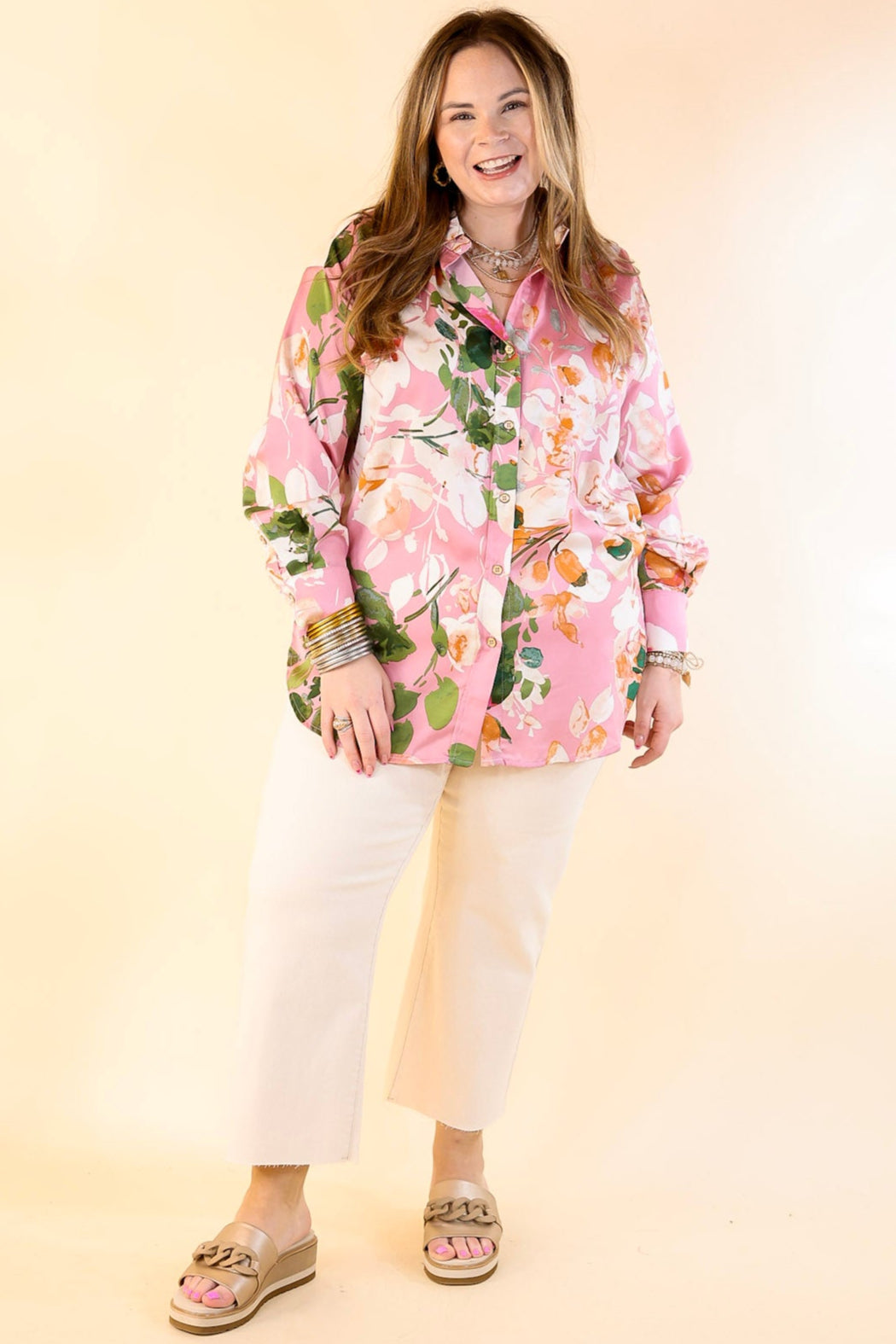 Premium Floral Print Long Sleeve Button-Up Top - Ultimate Spring & Summer Style