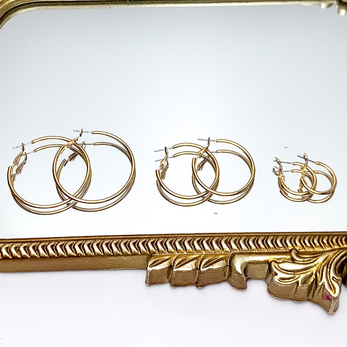 Premium Set of Three Gold Tone Hoop Earrings | Ultimate Style Upgrade