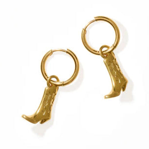Linny Co | Premium Luca Huggie Boot Charm Earrings in Gold - Ultimate Style Upgrade