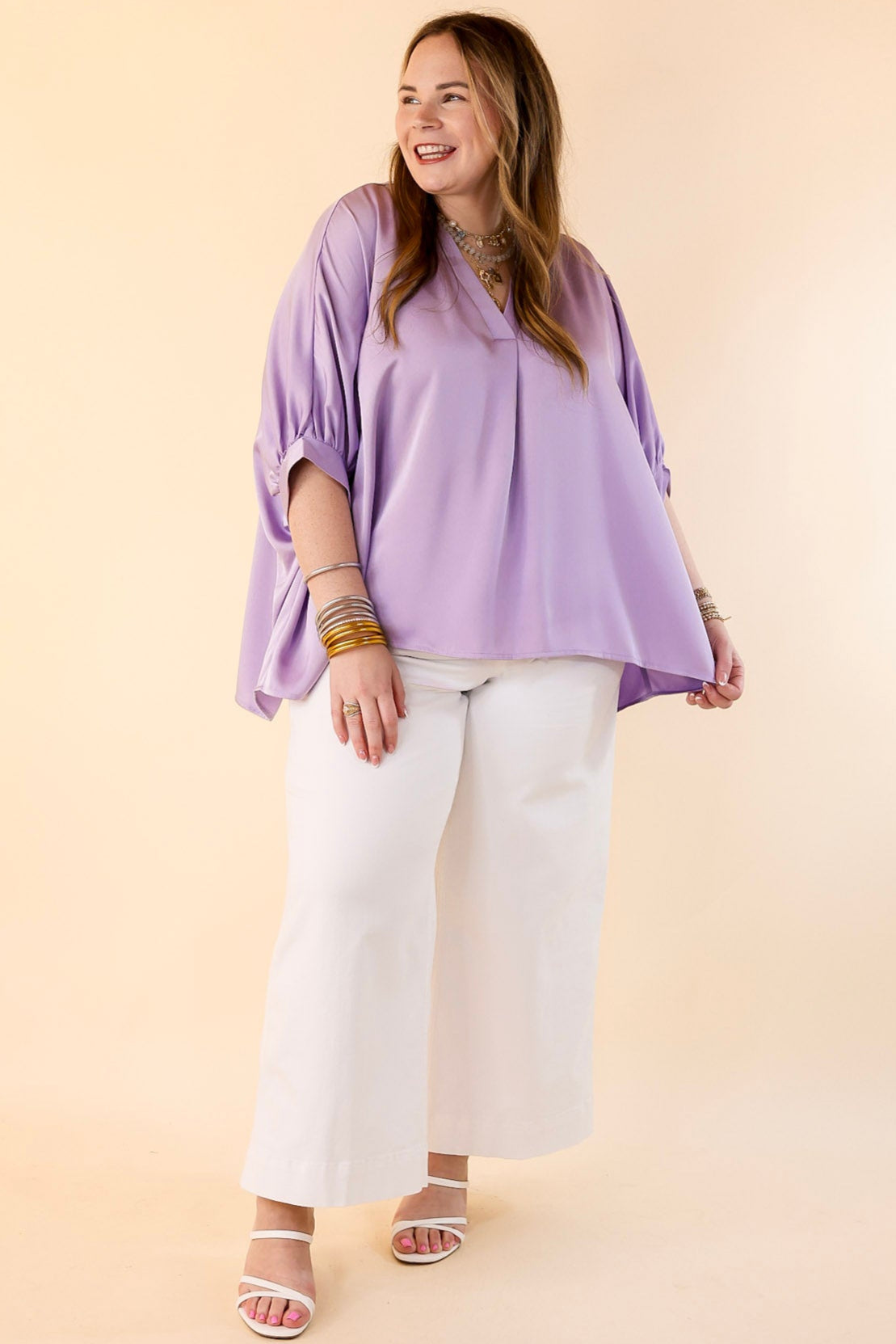 Premium Lilac Purple Oversized Blouse – Chic & Comfortable