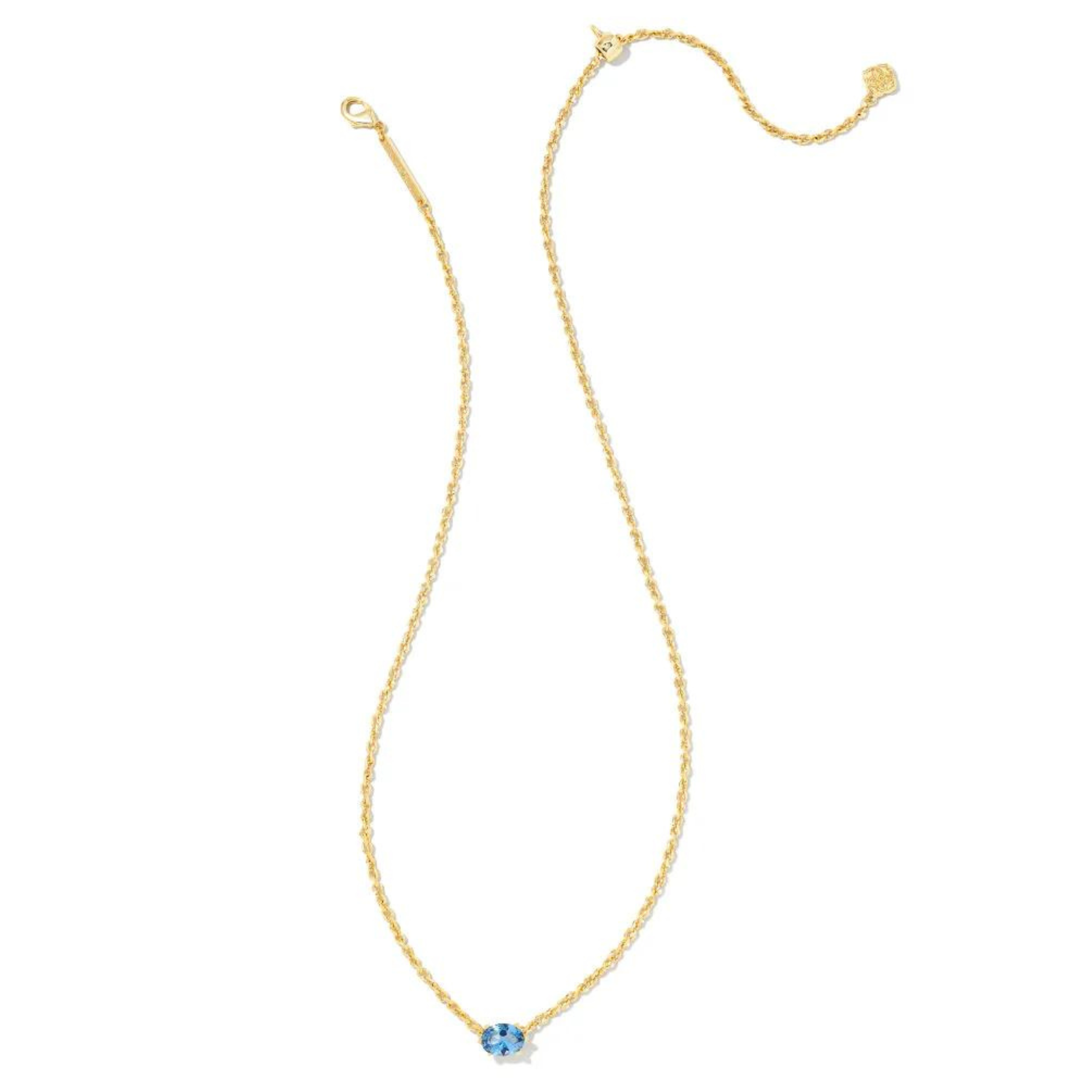Premium Kendra Scott Cailin Pendant Necklace | Blue Violet Crystal in 14k Gold