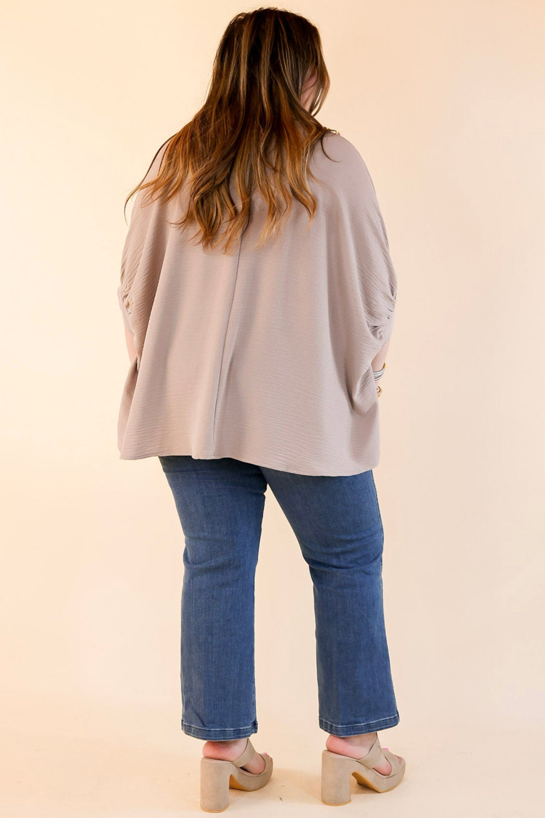 Premium V-Neck Half Sleeve Top in Ash Mocha Brown - Ultimate Wardrobe Essential