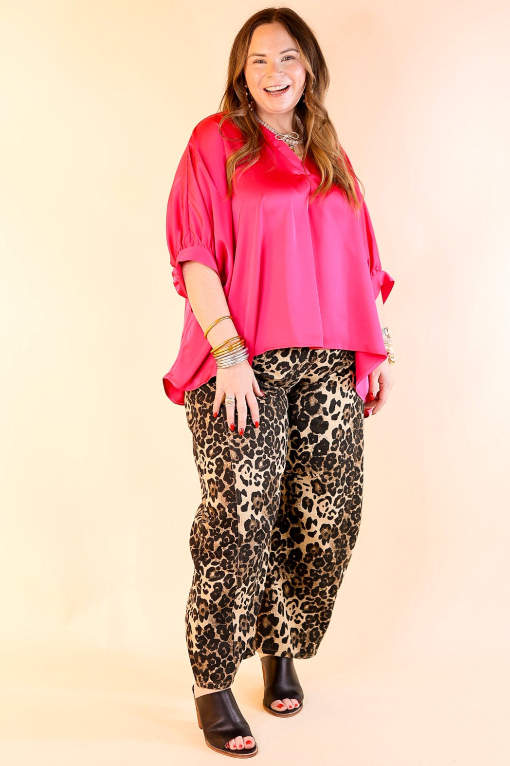 Ultimate Chic Oversized Blouse - Fuchsia Pink