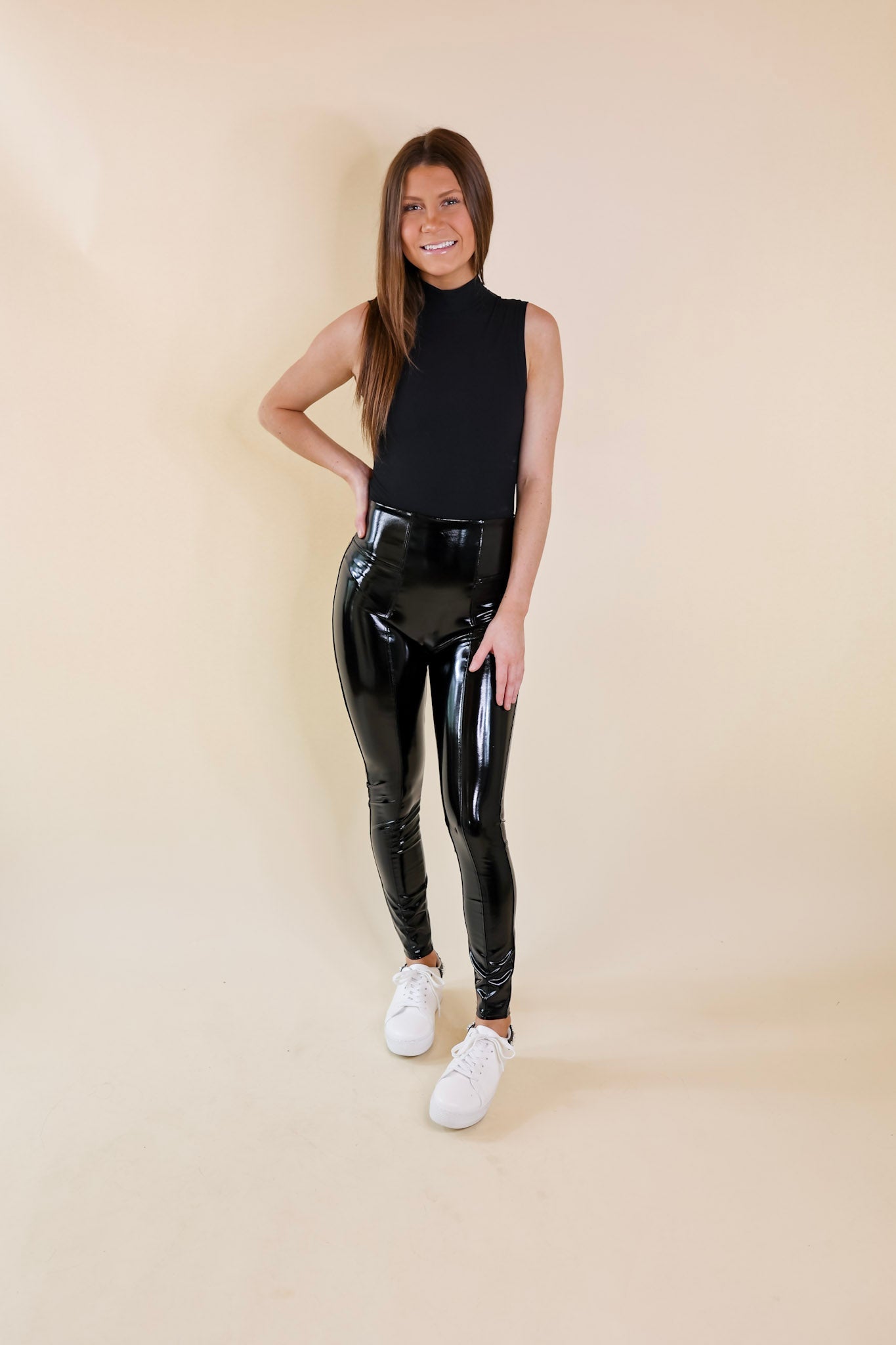SPANX | Ultimate Faux Patent Leather Leggings - Sleek Black