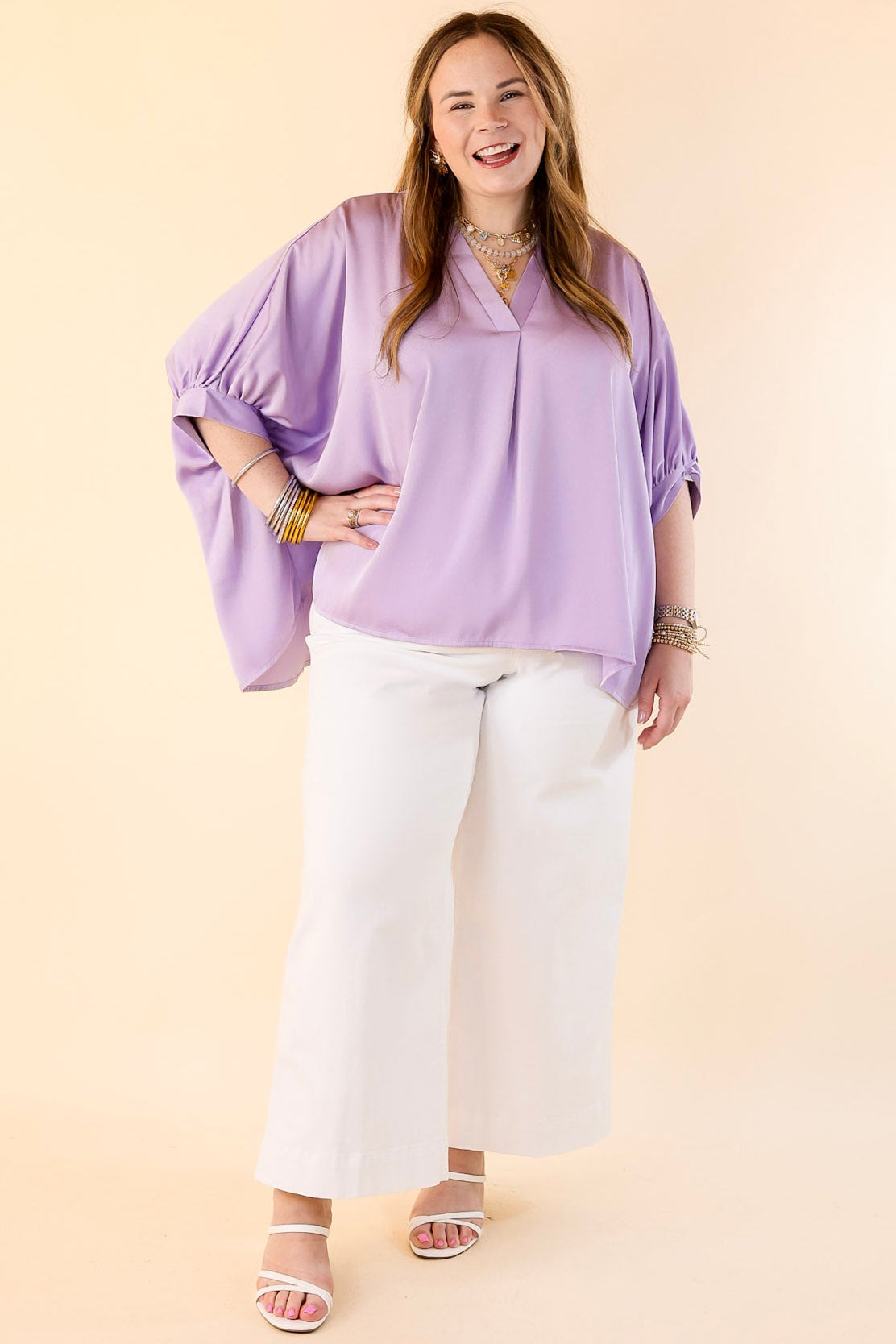 Premium Lilac Purple Oversized Blouse – Chic & Comfortable